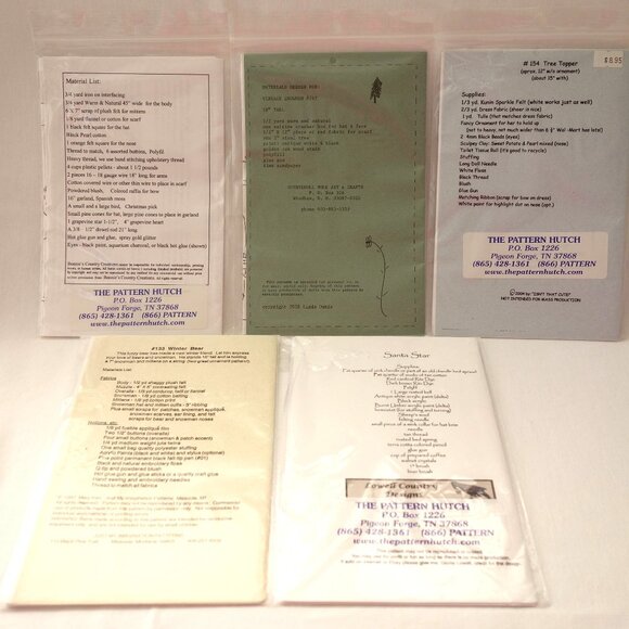 5 Assorted Christmas Craft Patterns Snowmen Bear Santa - Picture 7 of 7